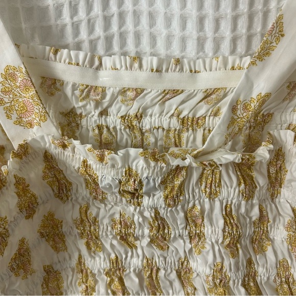 J. Crew Smocked Tube Top Gathered Floral Block Print Size Large - Picture 11 of 11